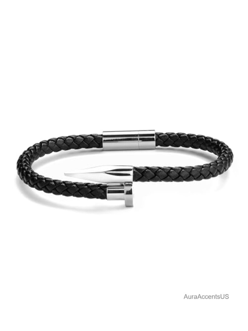 Genuine Italian Leather Cuff Bracelet with Magnetic Clasp for Modern Elegance